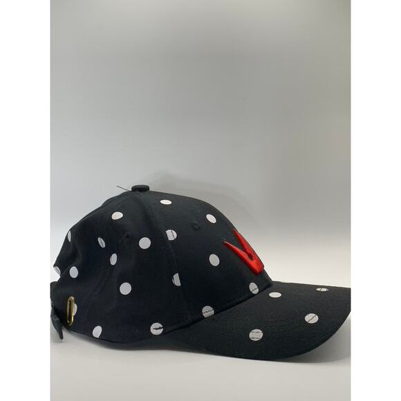 UNBRANDED Men's Black/White/Red Embroidered Logo Polka Dot Adjustable Hat OS - Picture 4 of 7